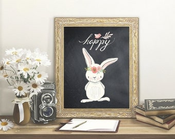 Bunny chalkboard | Etsy