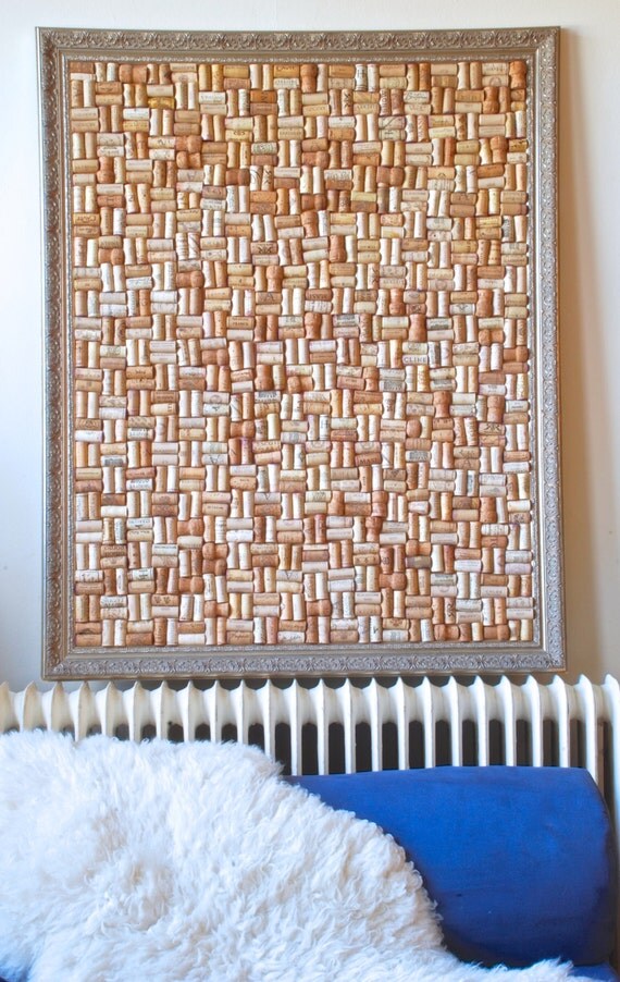 Extra Large handmade Cork Board with alternating checkered