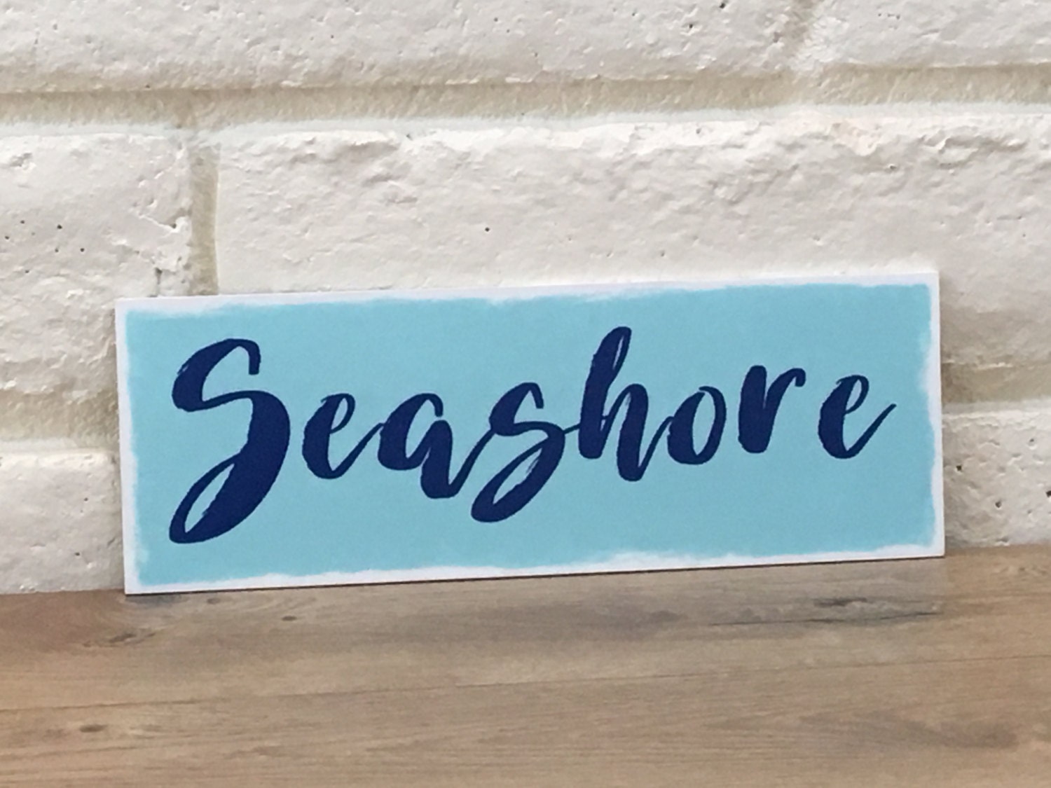 Seashore Wood Sign Shelf Art Wood Wall Decor Beach Bathroom