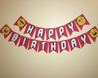 Lego Birthday Banner - Lego Banner - Lego Party Theme - Lego Birthday party - Lego Party Supplies