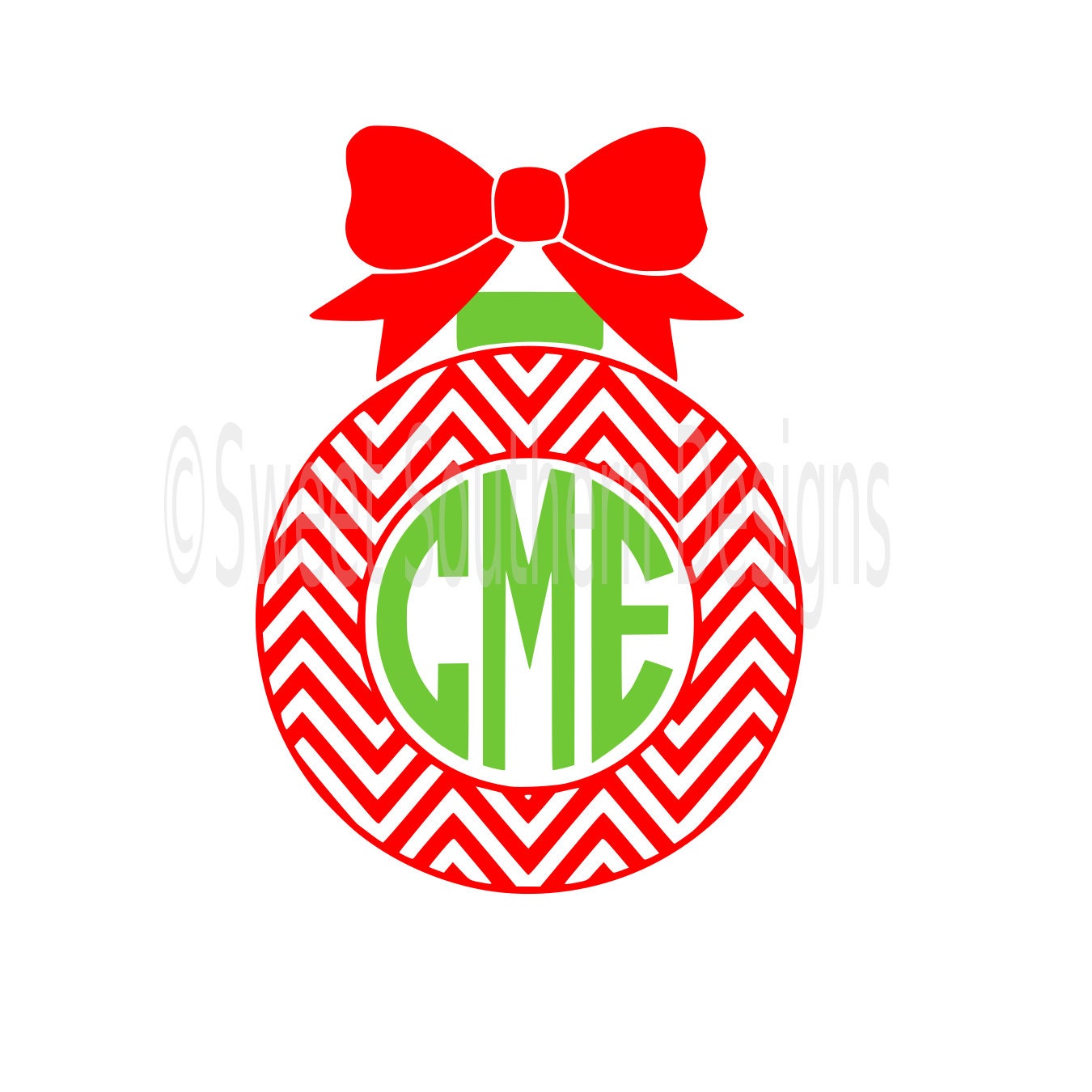 Download Chevron ornament monogram Christmas design SVG instant