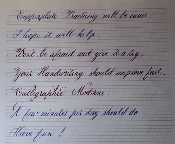 Copperplate Guidelines 55 degrees calligraphy 0.41 mm/0.16