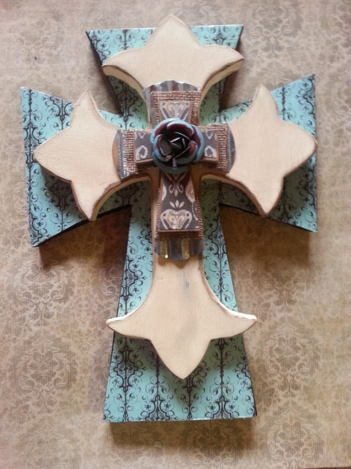 Small Wall Cross Wood Cross Wall Decor Unique by Countrifiedesigns