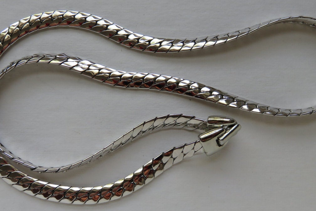 Vintage Napier Necklace Napier Silver Tone Herringbone Chain