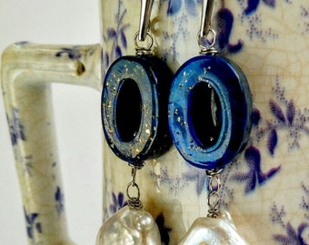 LAPIS LAZULI EARRINGS AND BEADS