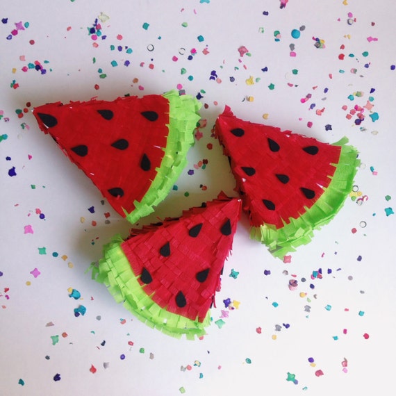 Watermelon piñata Mini piñata Watermelon party by MexiBrandCo