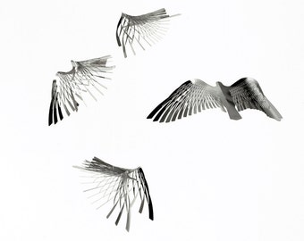 Modern Mobile of Metal Art in bird shape, Kinetic Minimalist Mobile art - Bird by Expand Life