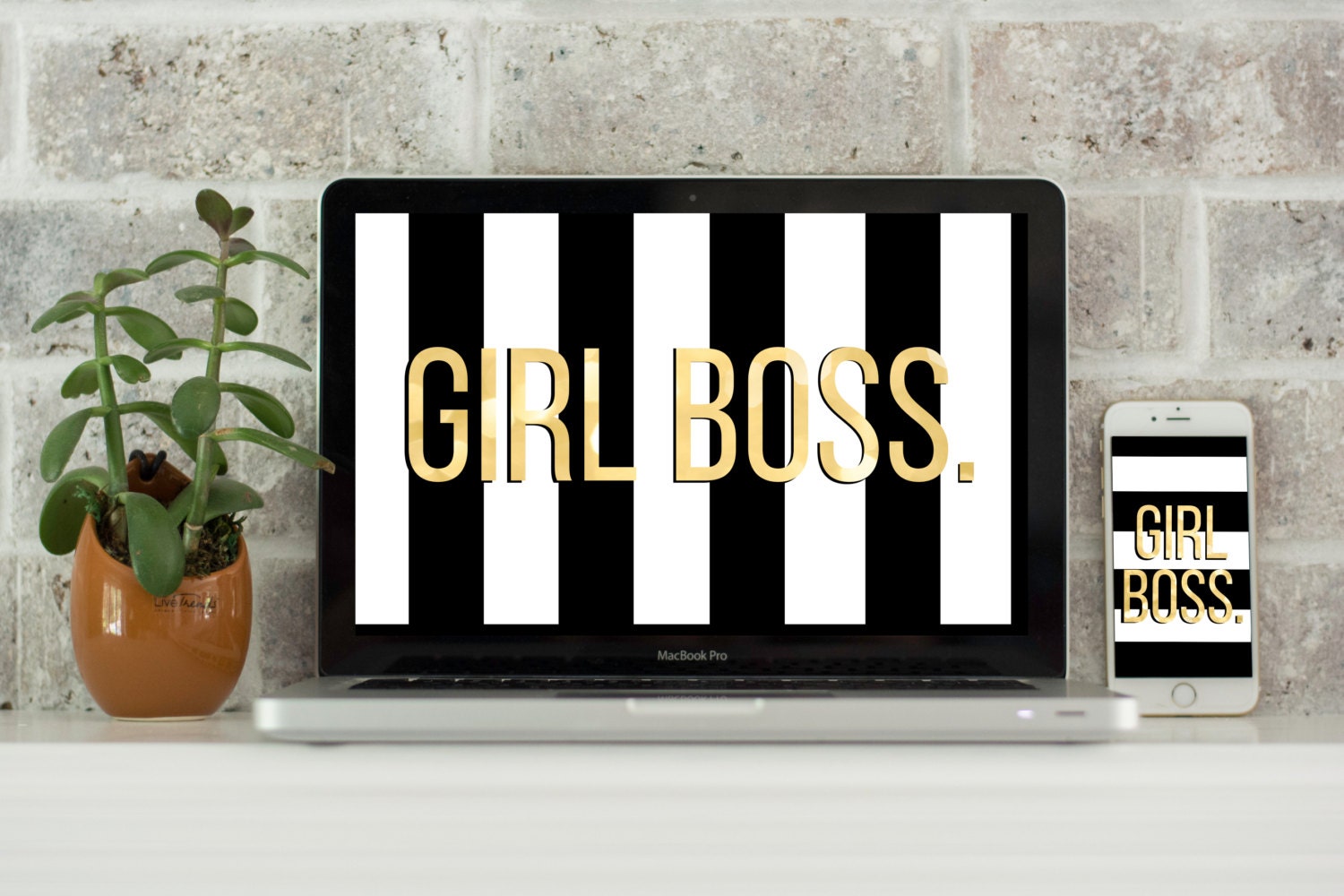 Girl Boss // Computer Desktop Wallpaper // Laptop Background