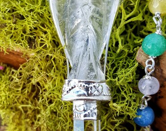 Clear Quartz Angel Pendulum w/ 7 Chakra Chain - 361