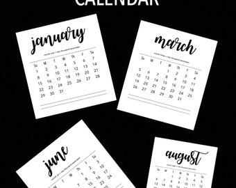 Calligraphy calendar | Etsy