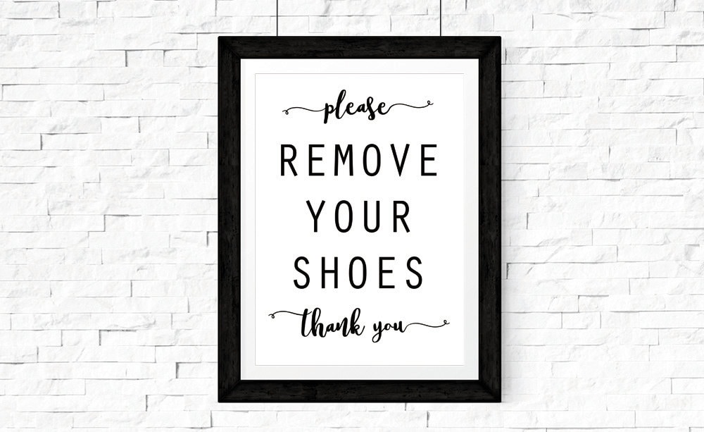 Modern Please Remove Your Shoes Printable Sign Shoes Off