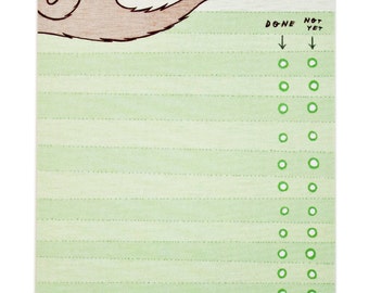Sloth TO DO LIST - Sloth Gift - Funny Sloth Gifts - Do not want to do list notepad - funny sloth notepad - sloth gift ideas funny gift