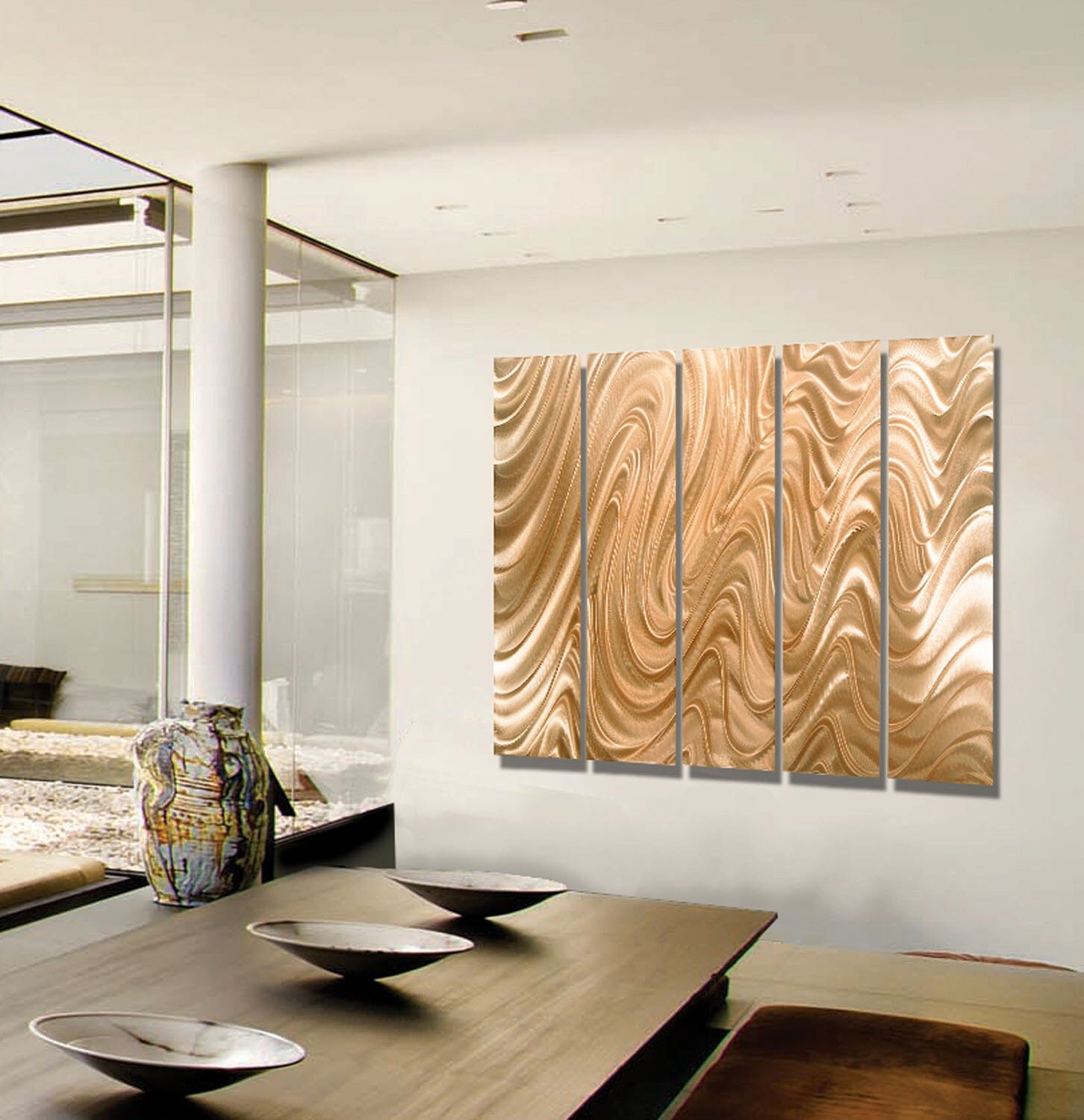 Copper Multi Panel Wall Art Indoor Outdoor Metal Wall Art