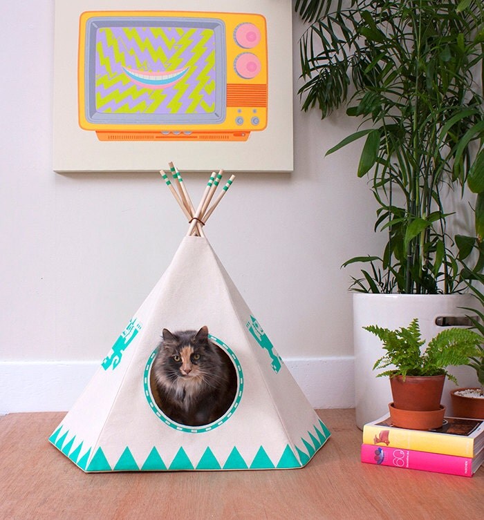 NightGlo Cat Teepee w/ bed Cat House Cat Bed Cat Tipi Pet