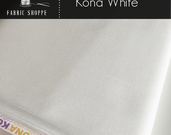 Kona solid fabric, quilt fabric, Kona WHITE K001-1387, Kona fabric, Solid fabric Yardage, Kaufman, Cotton fabric by the yard, Choose the cut