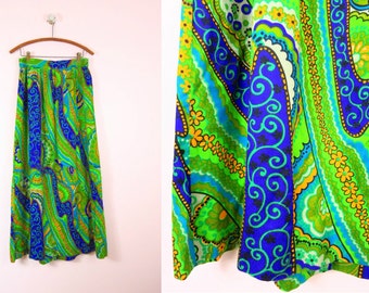 Vintage Boho Skirt | 1970s Bohemian Vintage Maxi Skirt Size M | Maxi Skirt | Gypsie Skirt