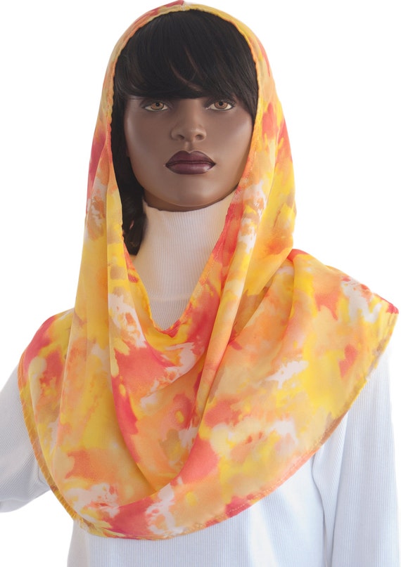 Koul SHôl™ Head Hoodie Sunburst Cowl Head Hoodie Veil Orange