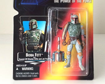 Star Wars Boba Fett Action Figure, Empire Strikes Back - 1995 POTF Kenner Star Wars Figure - Vintage Star Wars Toy - Bounty Hunter