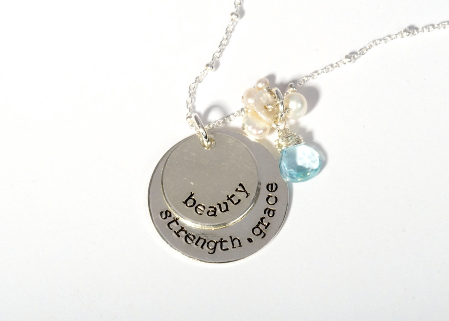 Strength Necklace Beauty Necklace Grace by SarahCornwellJewelry