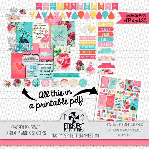 Printable Bible EC Happy Planner Stickers Perfect for Bible
