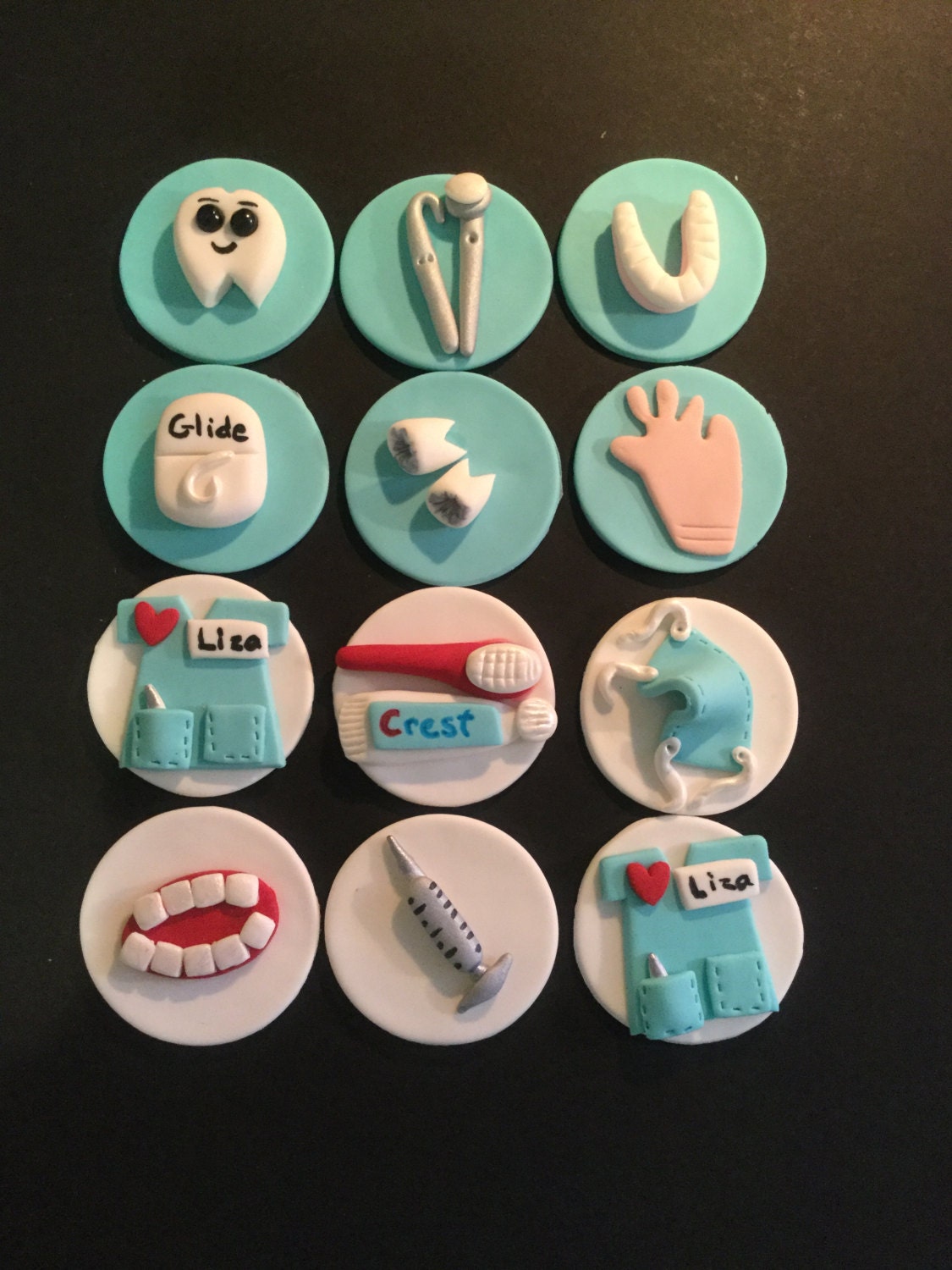Dental Dentist Fondant Cupcake Cake Cookie by PrettyPartyDetails