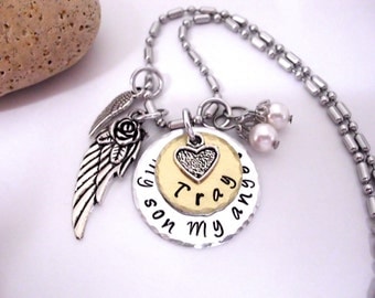 Son Memorial Jewelry, Son Memorial Necklace, Sympathy Gift, My Son My Angel, Son Bereavement, Loss of Son, Son Loss