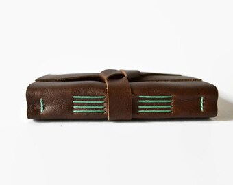 Large Leather Journal Personalized, Lined Journal for Men, Presents for Him, Personalized Leather Gift for Him, Husband Gift, Sage 6x8