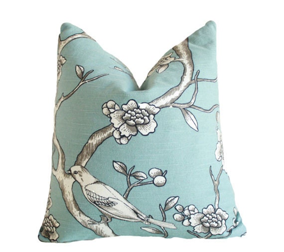 Items similar to Smokey Blue Bird Pillow Cover on Etsy