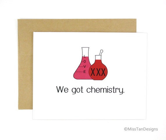 Valentines Card Chemistry Boyfriend Gift Love by MissTanDesigns