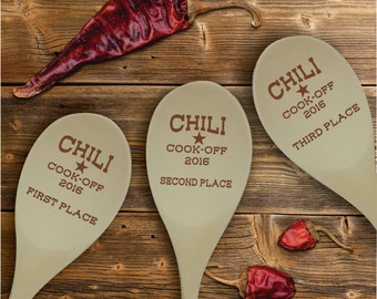 Chili Cook Off Contest Wooden Spoon Prize, Personalized Chili Cook-off Awards SP0205