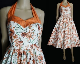 Vintage Mock Neck Black Halter Dress