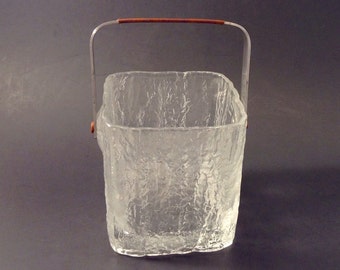Glass Ice Bucket, Hoya, Ice Cube Shape,1970s