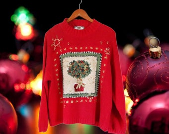 Women Ugly Christmas Sweater Party Ugly Holiday Sweater Tacky Christmas Sweater Plus Size Christmas Sweater XL Sweater Red Sweater Clothing
