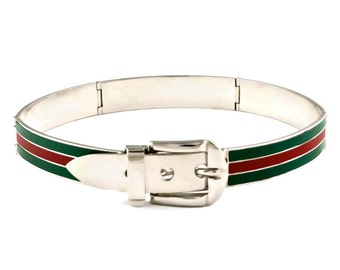 Vintage GUCCI Iconic Enamel Buckle Choker