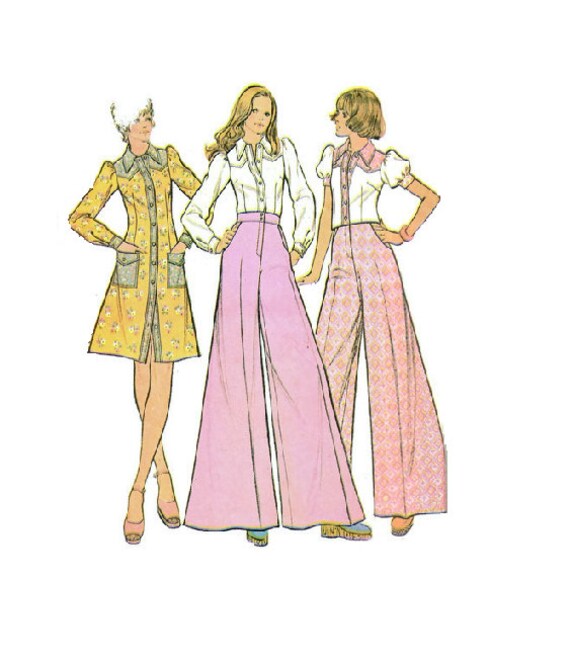 McCall's Sewing Pattern 70s Retro Bell Bottom Wide Leg