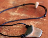 Sea found pottery, sea stone pendant, sea stone necklace, minimalist necklace, minimalist pendant, found ceramic pendant, boho jewelry