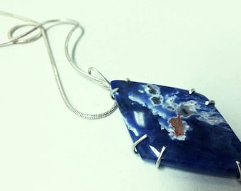 Rare sodalite necklaces, silver sodalite necklaces