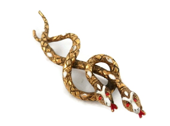 Double Snake Brooch by Arthur Pepper for Art Jewelry