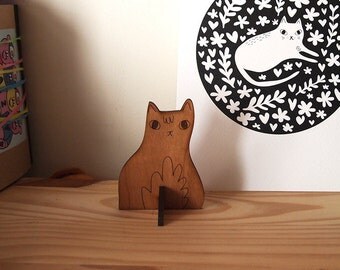 Cat badge Cute cat badge White cat I like cats