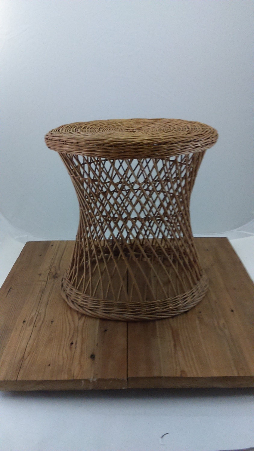 Bohemian / Wicker/ Rattan Side Table /Plant Stand