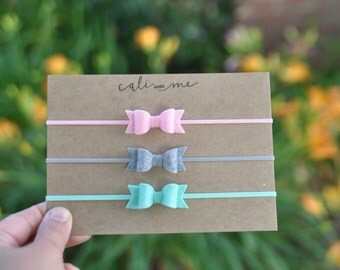 Baby Headband Set. Baby Headbands. Infant Gift Set. Tiny Bow Headbands. Felt Headbands. Trending Now