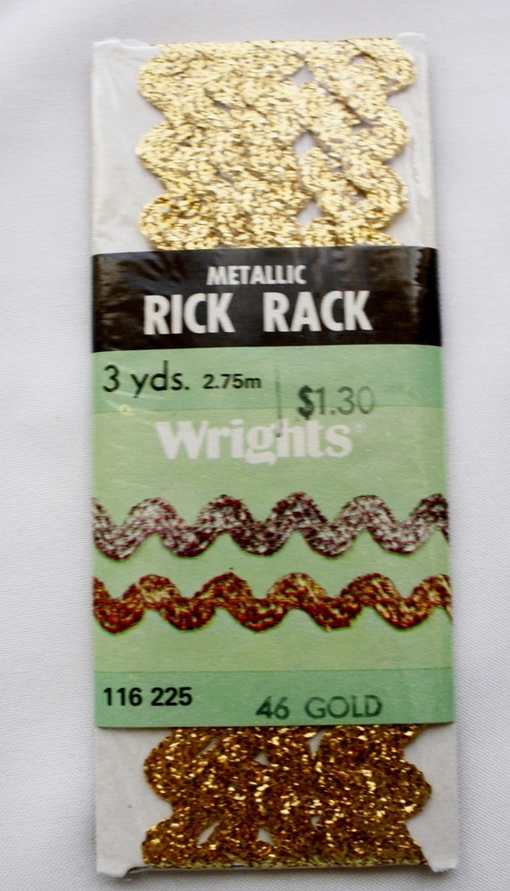 Gold Metallic Rick Rack Trim by Wrights Vintage Trim