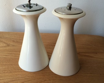 Vintage White Lenox Ceramic Salt and Pepper Shakers