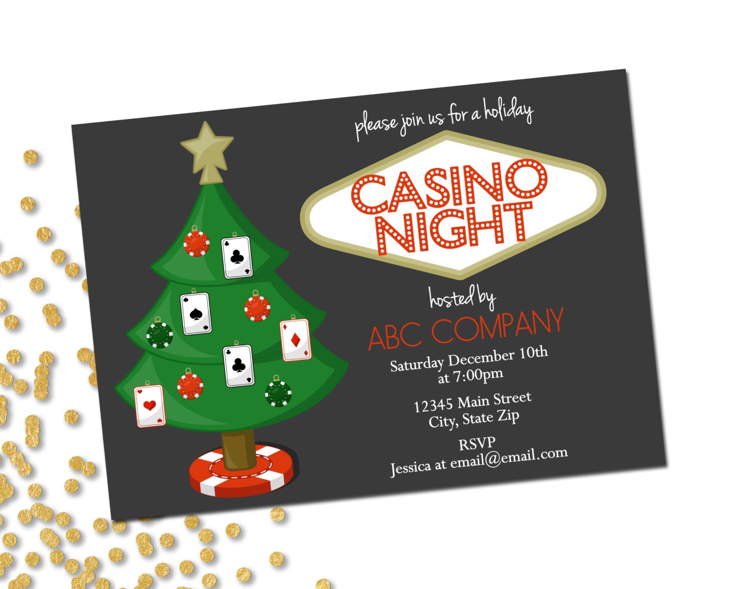 Holiday Party Invitation Company Casino Holiday Party