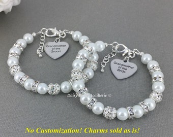 Grandmother of the Bride Bracelet, Grandmother of the Groom Bracelet, Gift for Grandmother, Pearl Bracelet, Grandma Gift