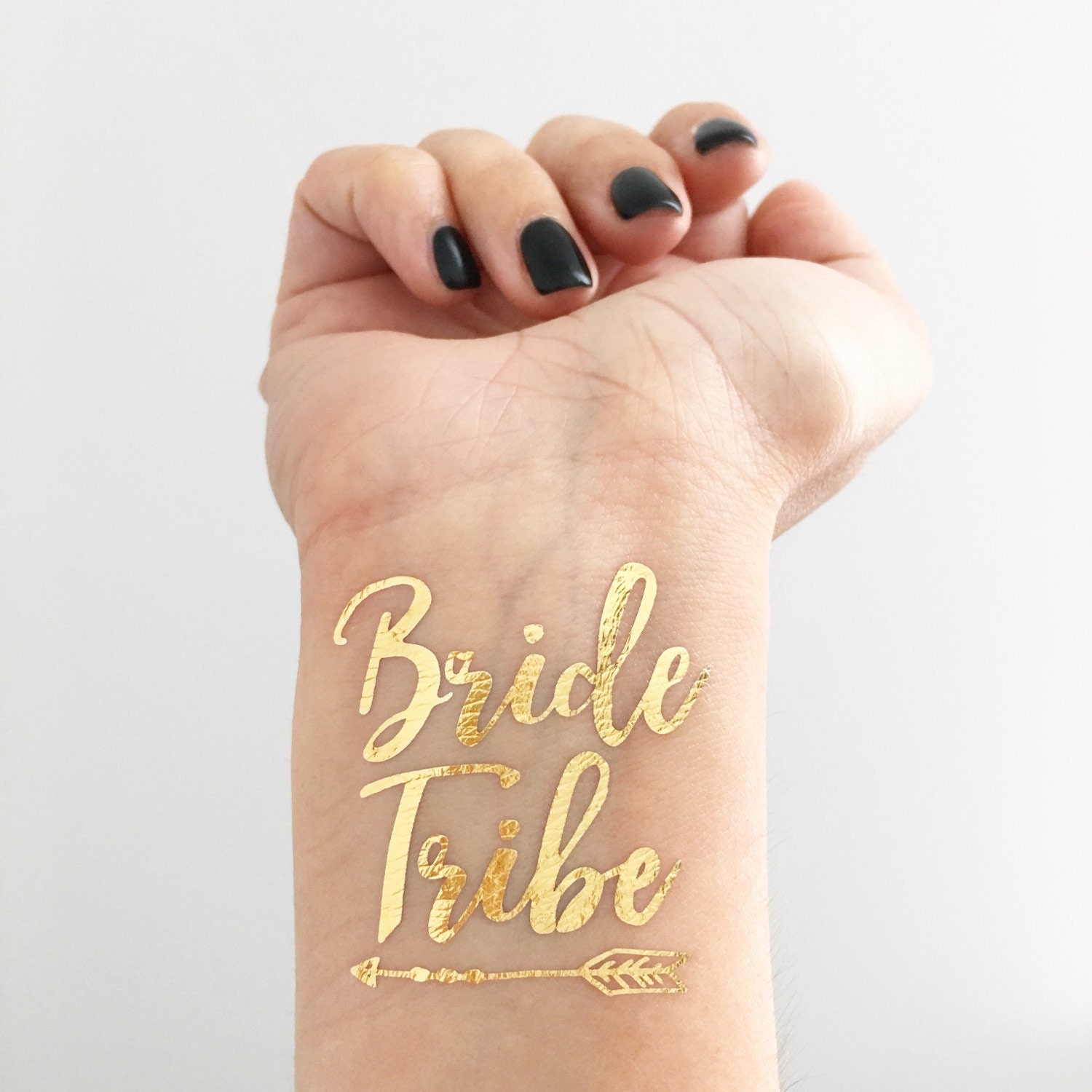 BRIDE TRIBE Metallic Gold Temporary Tattoos
