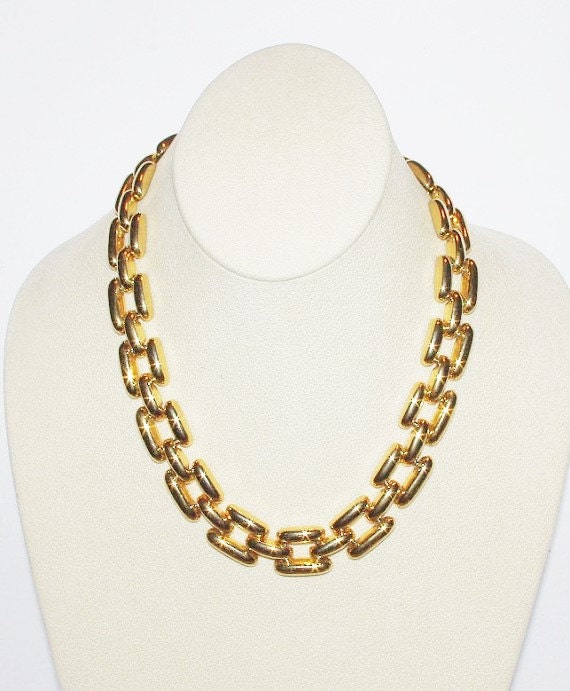 Joan Rivers Necklace Gold Tone Link 18 Inches