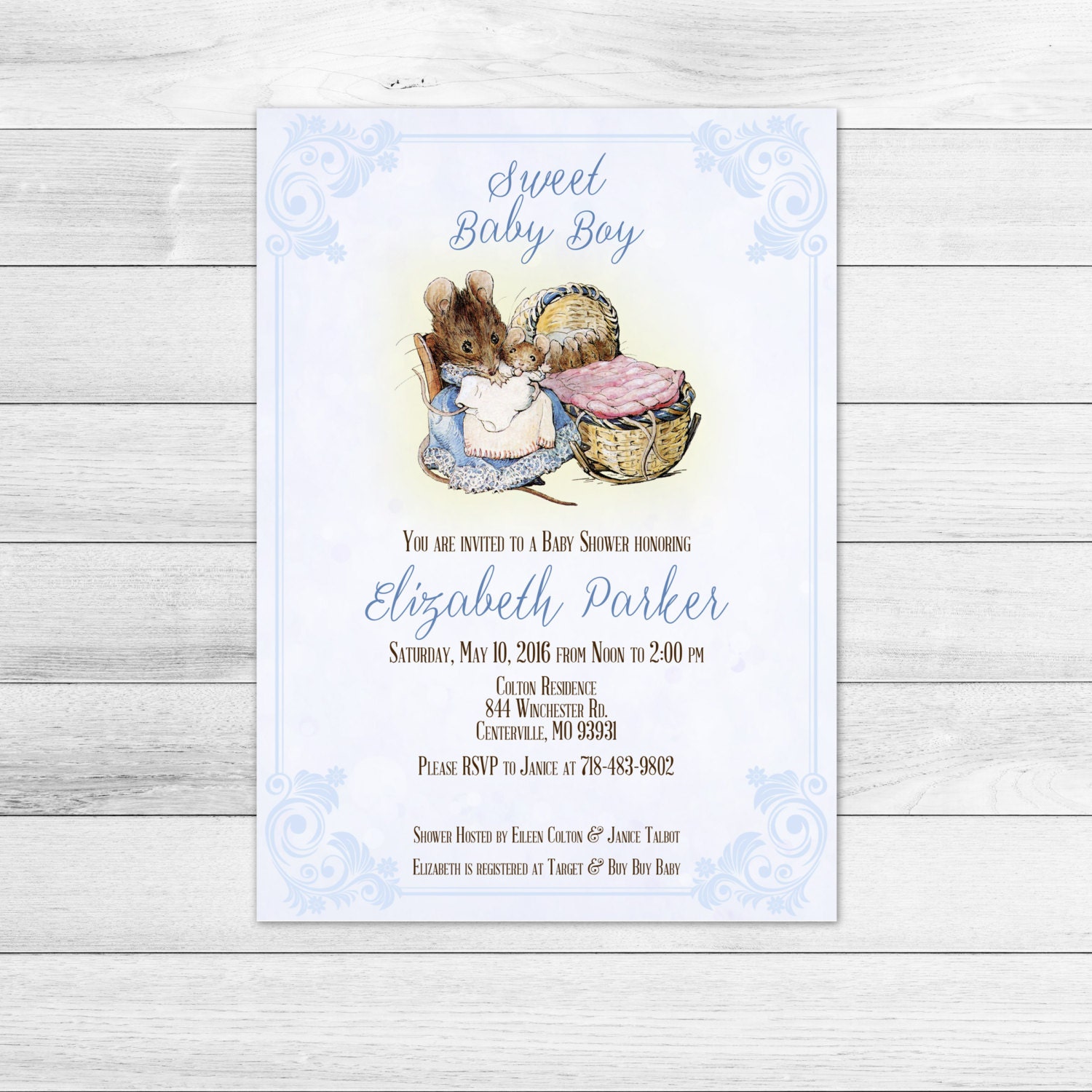 Beatrix Potter Baby Shower Invitations 5