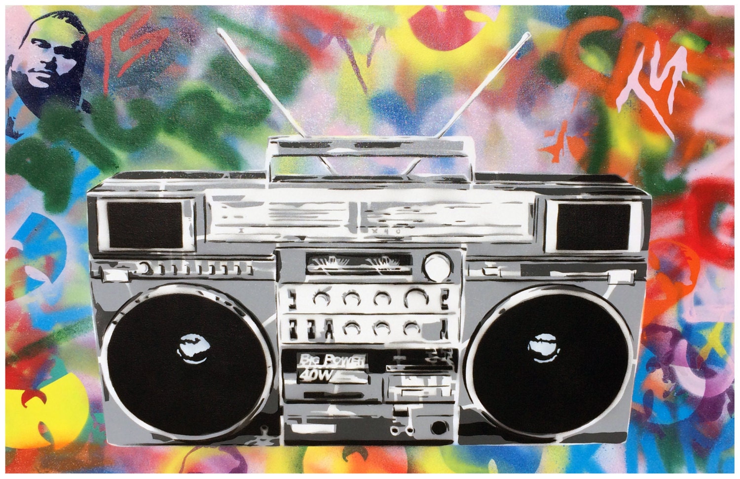 Boom 11x17 print Boombox Street Art beastie