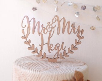 Personalized wedding cake topper, cake topper, rustic wedding cake topper, names cake topper, wooden cake topper